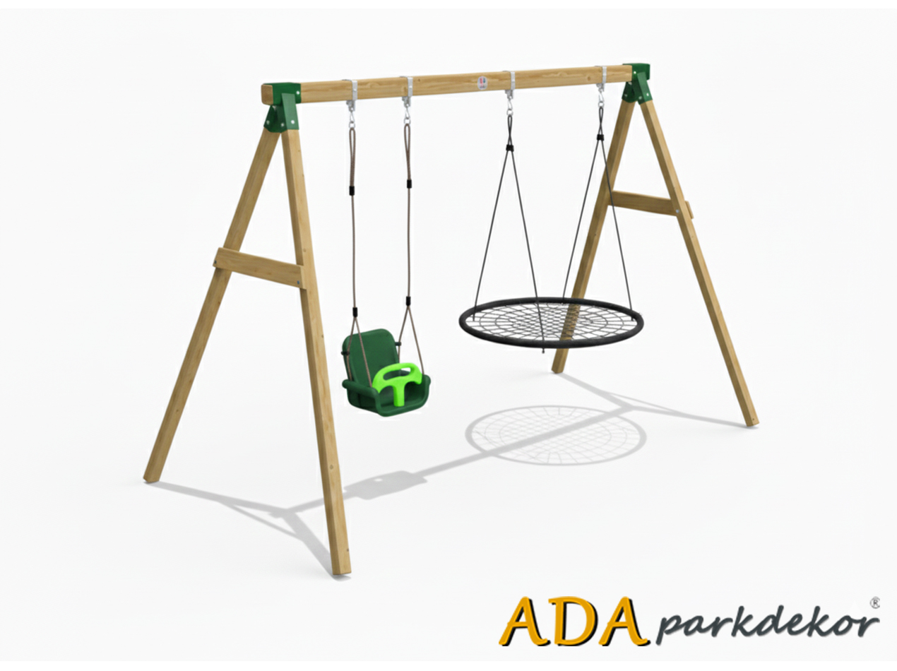 30615 Ahşap Kuluçka Salıncak Seti İkili